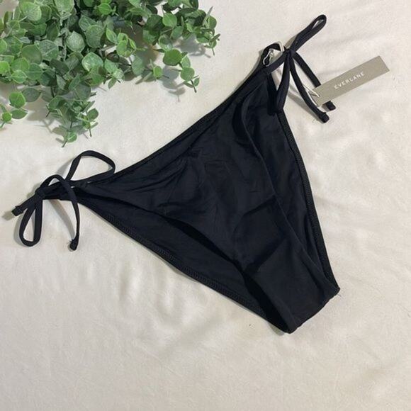 Everlane String Bikini Women's Small NWT Bottom Swim Black Sides Tie Beach - Picture 3 of 9